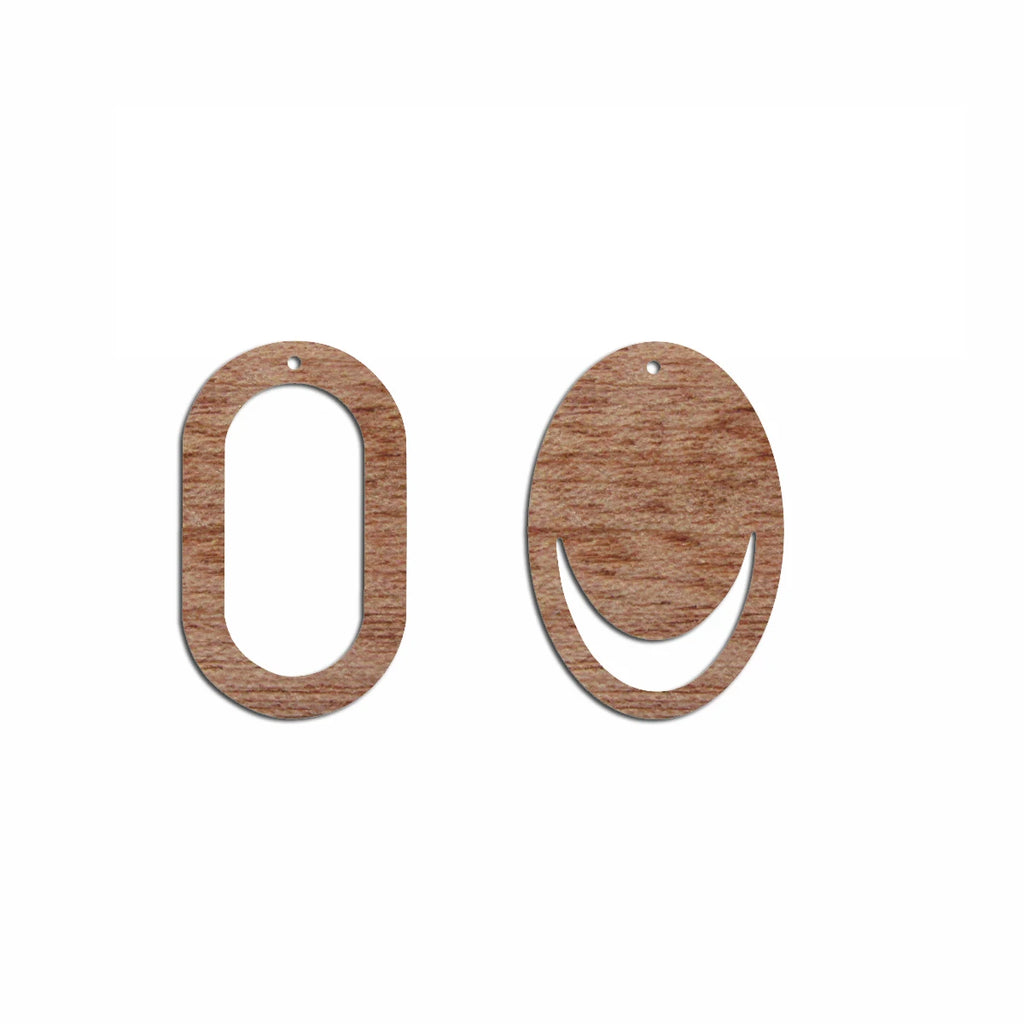 6pcs Unfinished Blank Wooden Geometric Oval Hoop Shape Macrame Wood Earring Charms Pendant for Jewelry Making