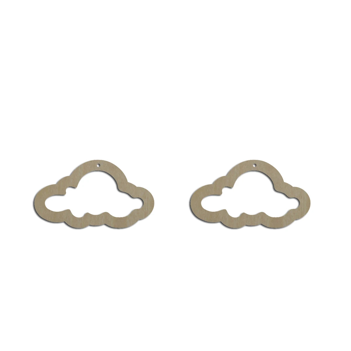 10pcs Unfinished Wood Blank Fashion Cloud Hoop Outline Cutout Shape Macrame Earring Pendant Charms For DIY Jewelry Making