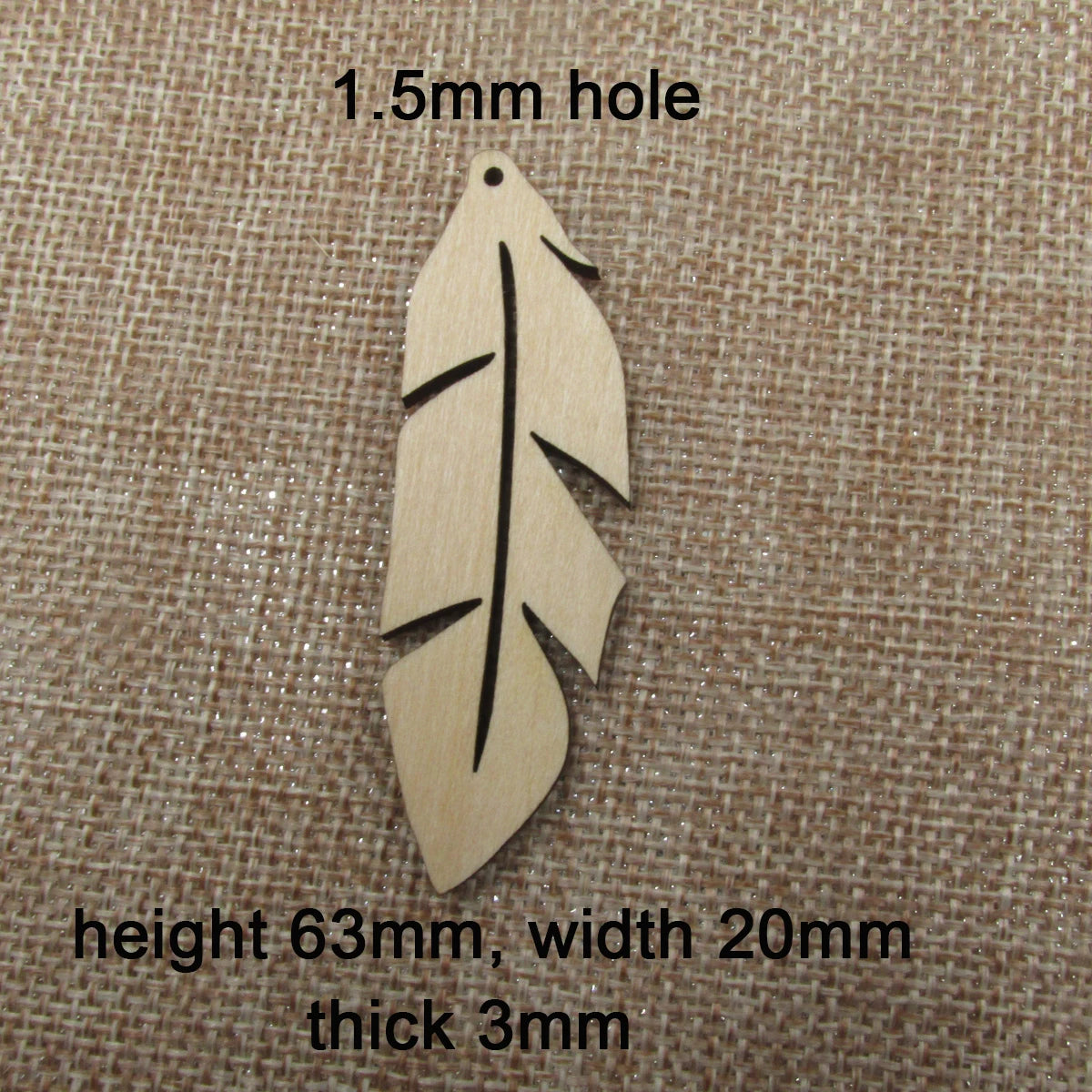 10pcs Unfinished Blanks Laser Cut Wood Hollow Feather Long Earrings Fashion For DIY  Jewelry Findings