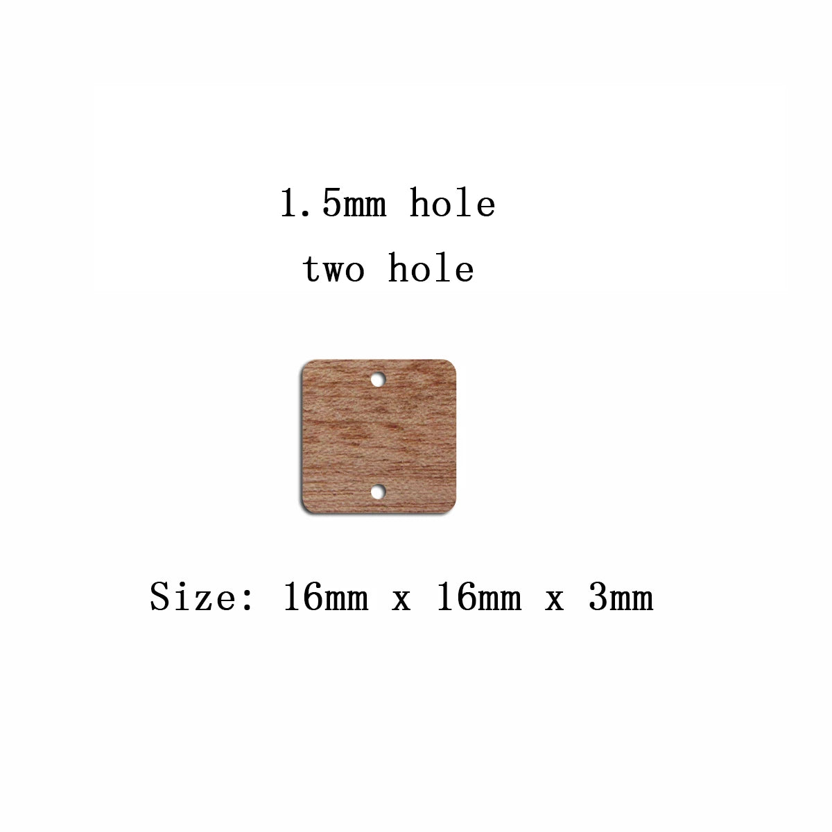 6pcs Unfinished 16mm x 16cm Blank Wooden Geometric Square Charms Earring Connector Pendant for Jewelry Making DIY Crafting