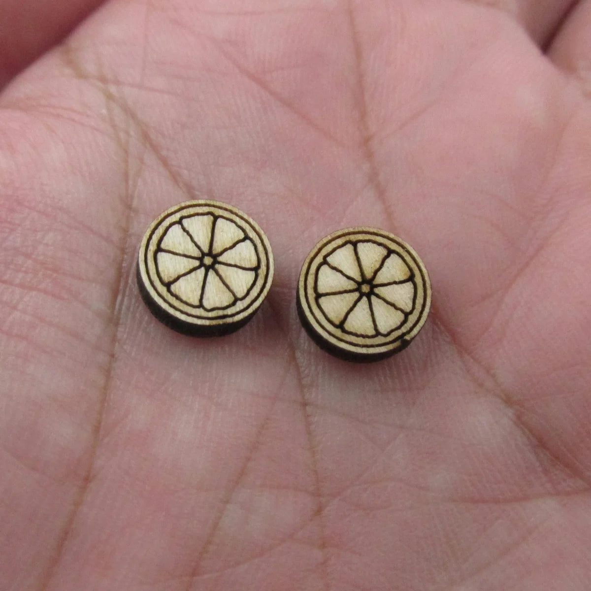 5 Pair Unfinished Blank Wooden Fruits Grapefruit Slice Honeydew Cabochon Grapes Post Blueberry Blackberry Wood Earrings Stud