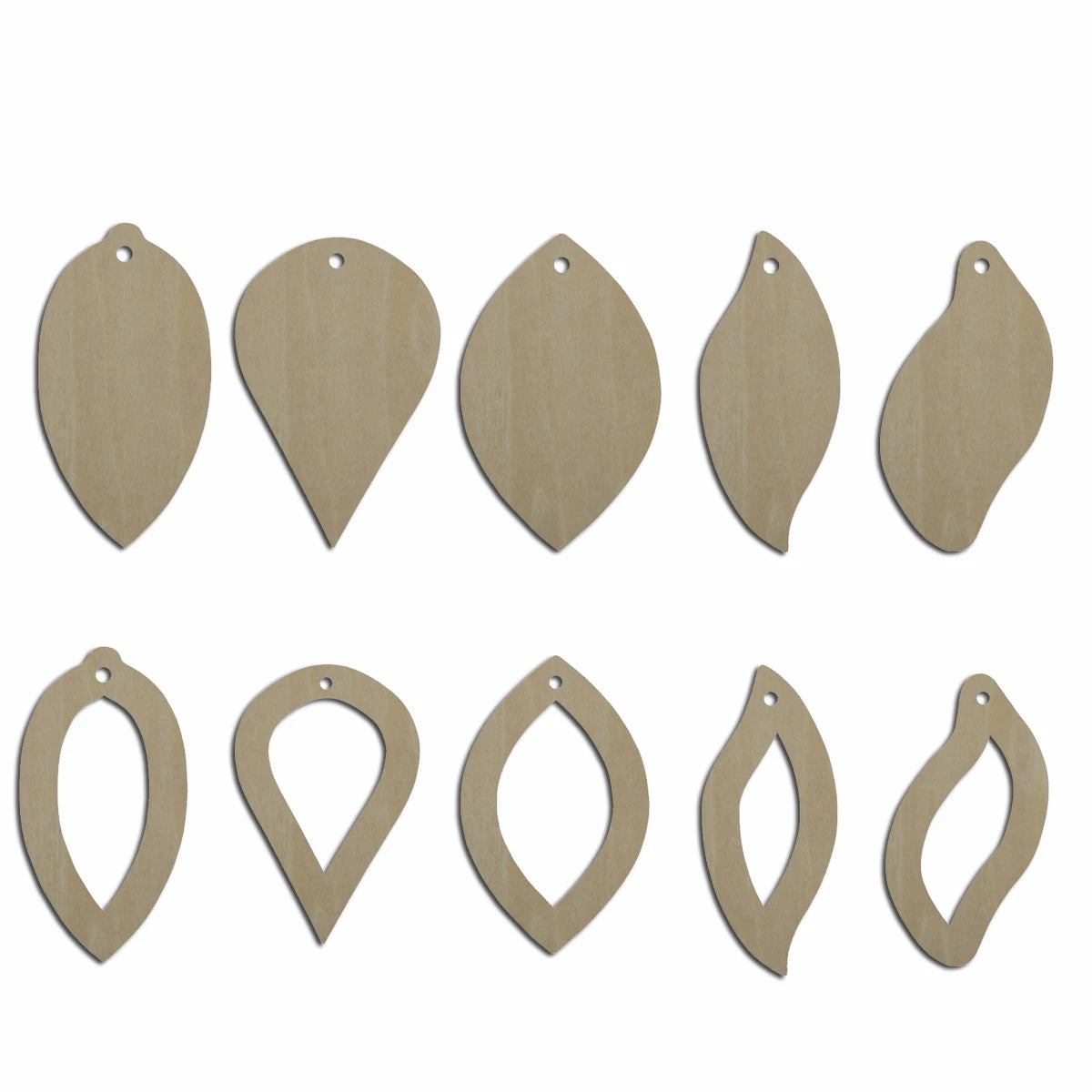 10pcs Laser Cut Unfinished Blank Wood Hollow Fruit Leaves Cutout Shape Earring Pendant Jewelry Charm Finding