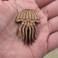 3 Pair Unfinished Under the Sea Ocean Animal Wooden Jellyfish Shape Cutout For Brooches Pin Magnet Pendant Jewerly Diy Making
