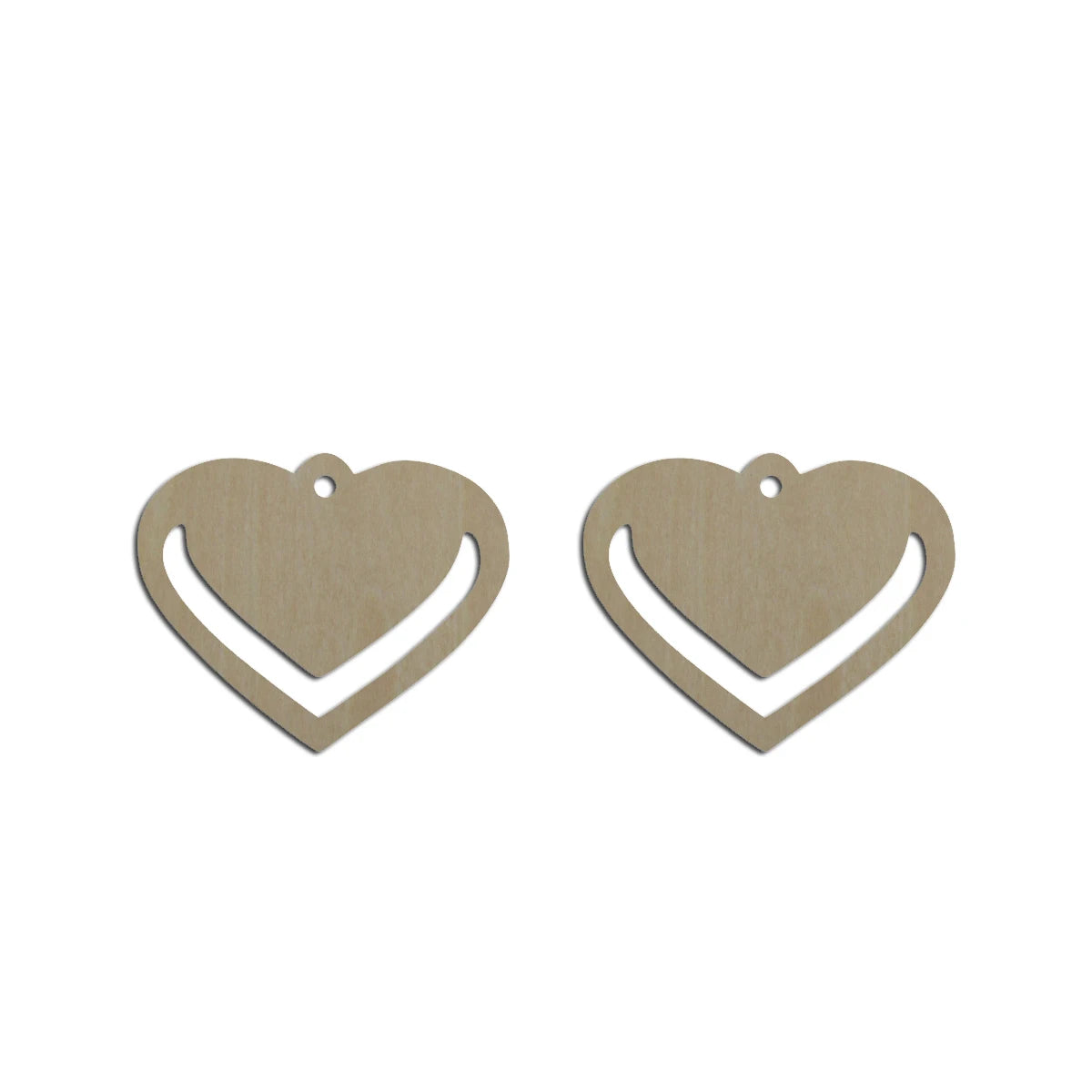 10pcs Unfinished Wood Blank Heart Cutout Shape Macrame Earring Pendant Charms For DIY Jewelry Making