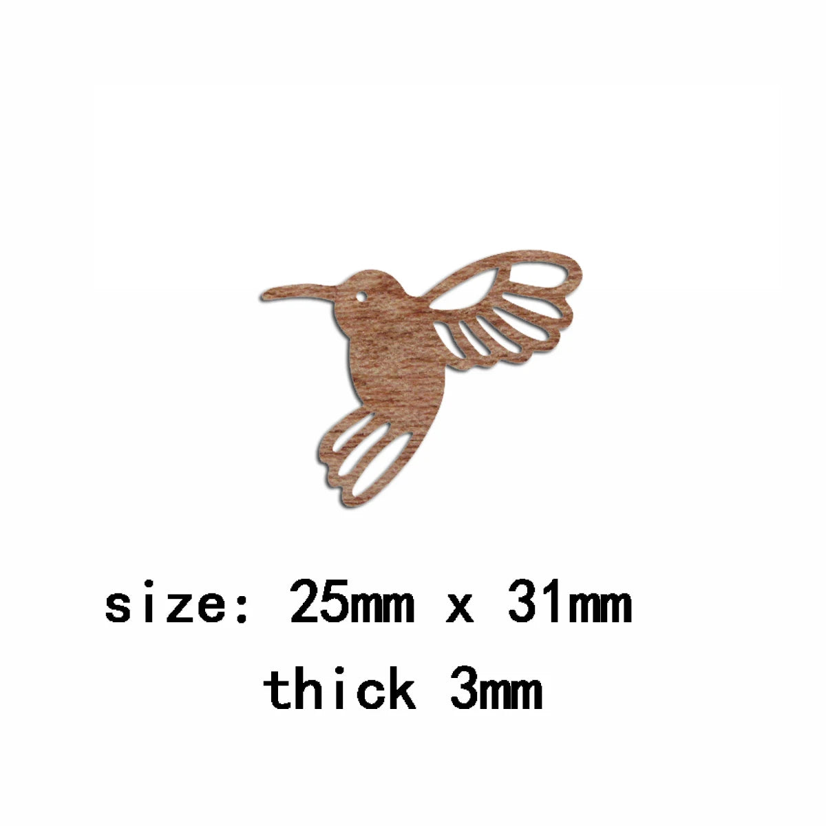 6pcs Unfinished Wood Hummingbird Charm for Jewelry Making Bulk Earring Pendant  Bracelet Necklace Accessories Diy Craft Supplies