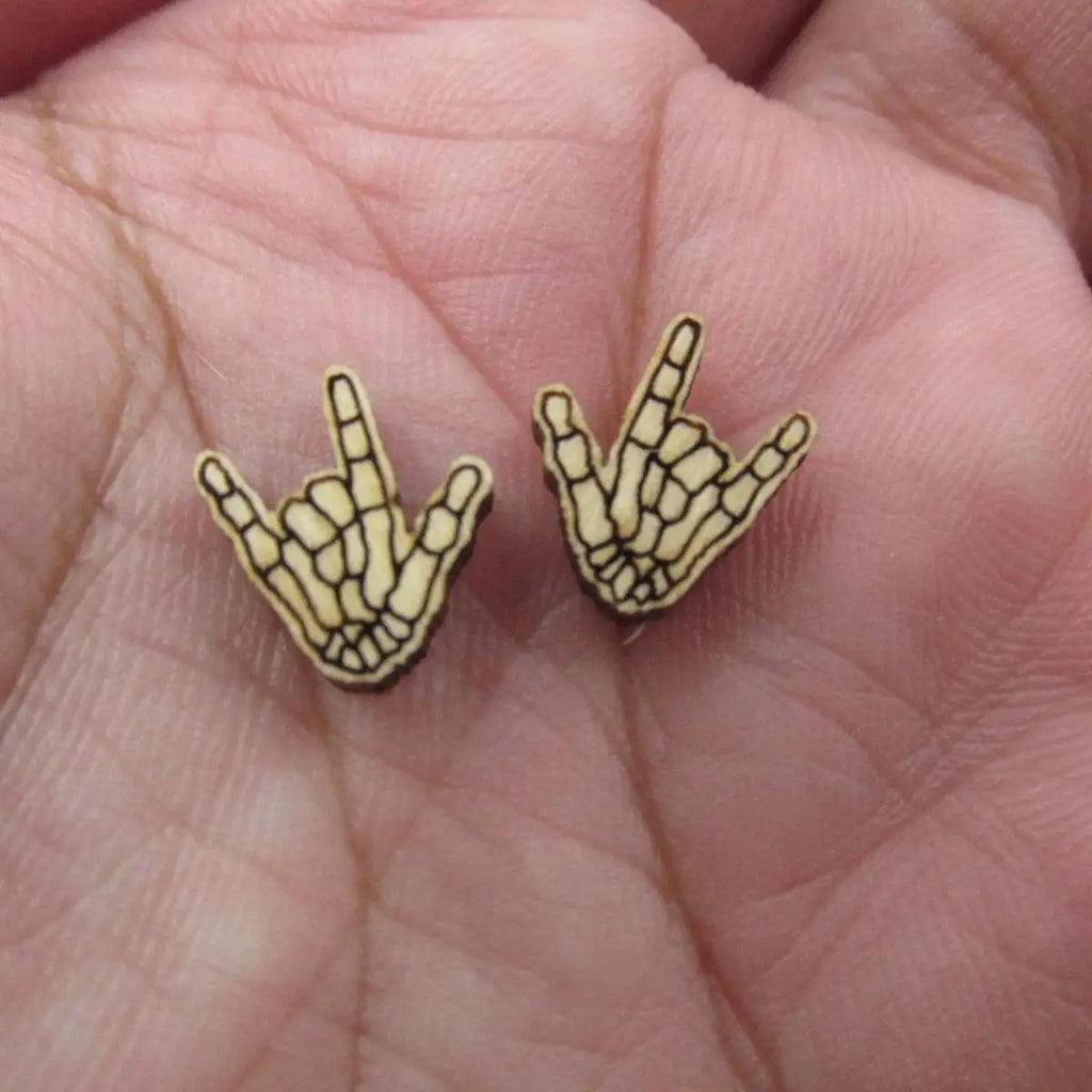 5 Pair Unfinished Blank Wooden Halloween Skeleton Peace Cabochon Spider Knife Post Haunted House Tombstone Wood Earrings Stud