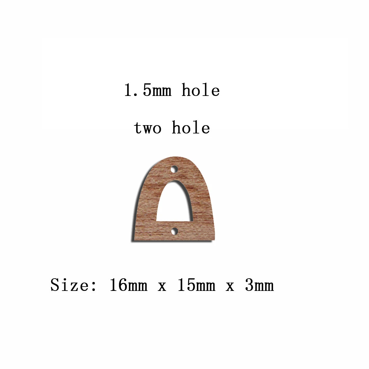 6pcs Unfinished 16mm x 15mm Blank Window Wooden U Semi Circle Post Stud Earring Connector Pendant for Jewelry Making