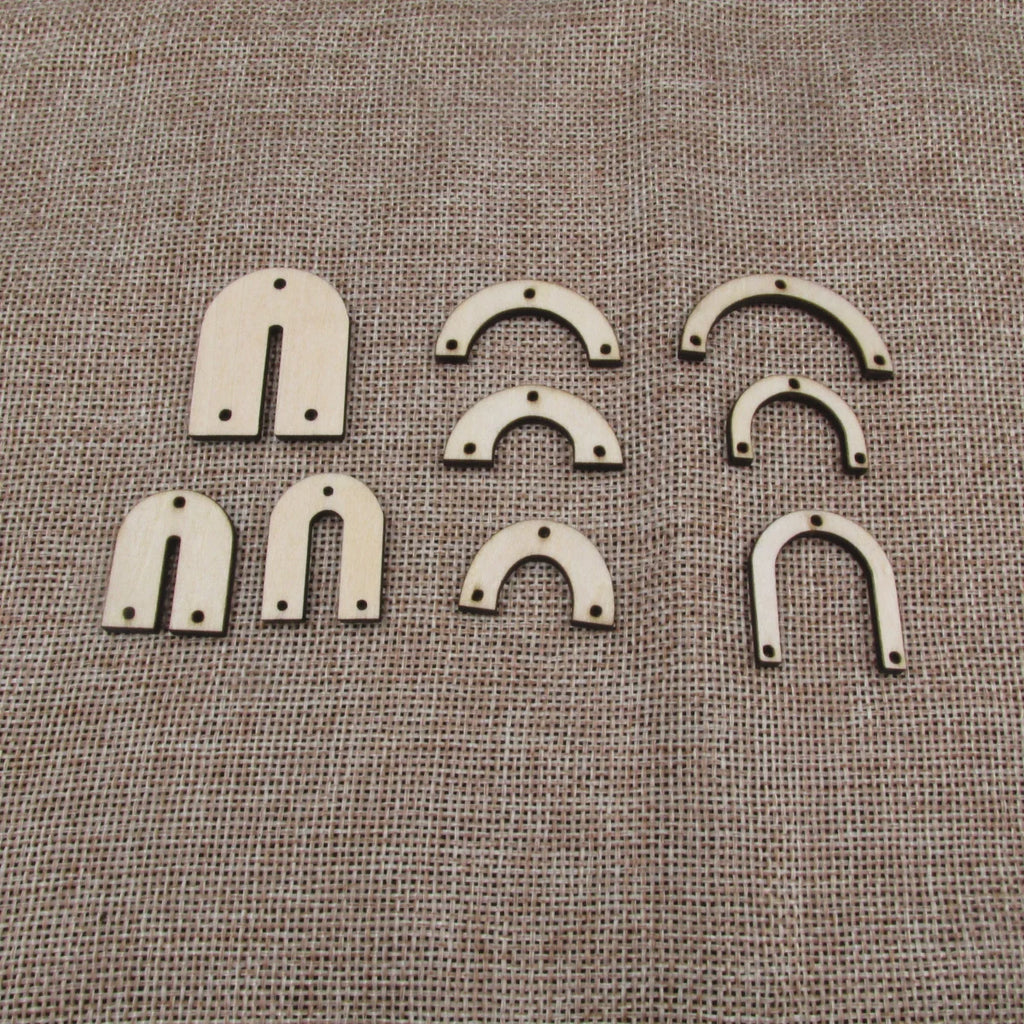 10 Pcs Unfinished Blank Wooden Rainbow Door U Shape Cutout Plywood Connector Jewelry Finding Supplies For Earrings