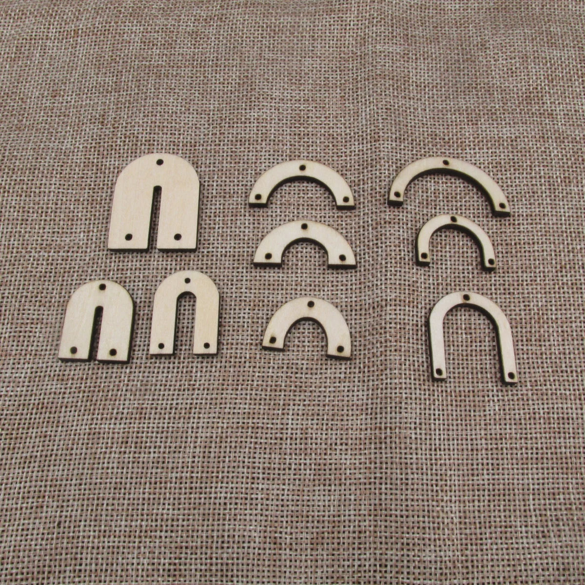 10 Pcs Unfinished Blank Wooden Rainbow Door U Shape Cutout Plywood Connector Jewelry Finding Supplies For Earrings