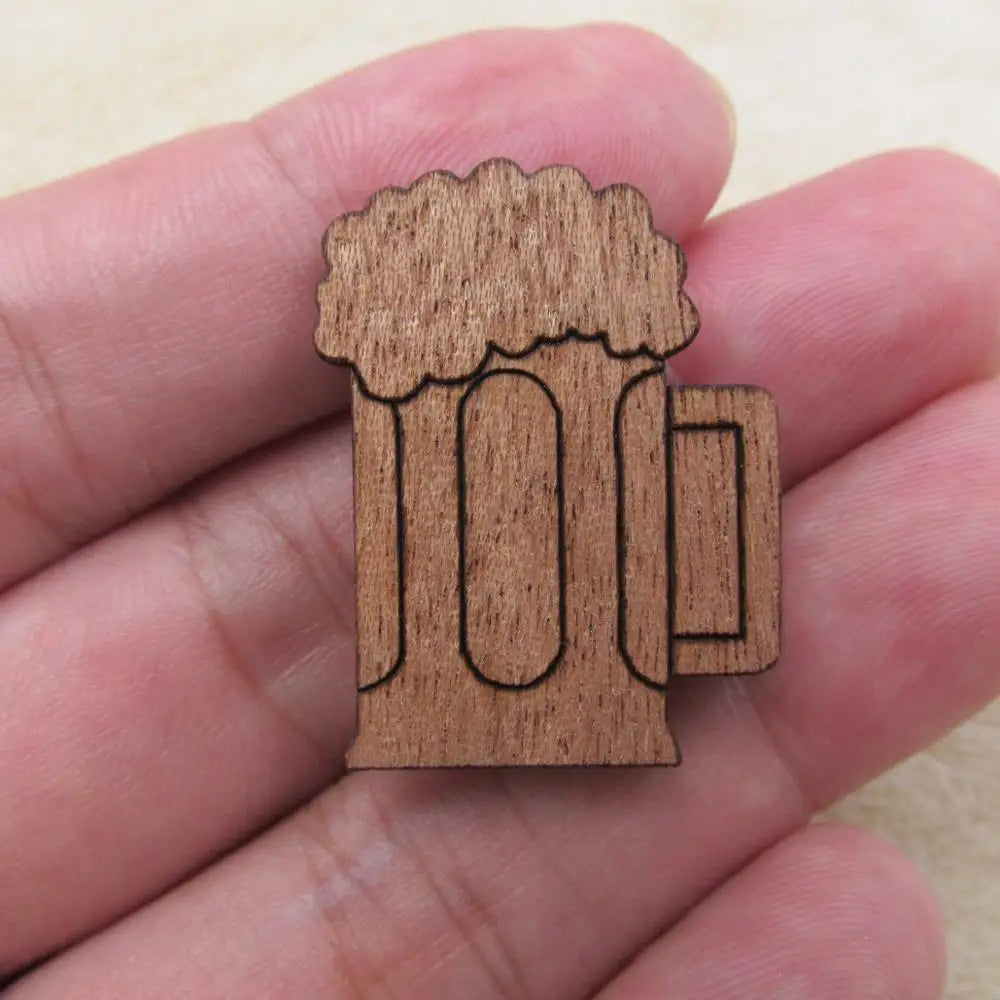 Unfinished Wooden Charms Foods Icom Ice Cream Hamger Pizza Pendant For DIY Project Jewerly Making