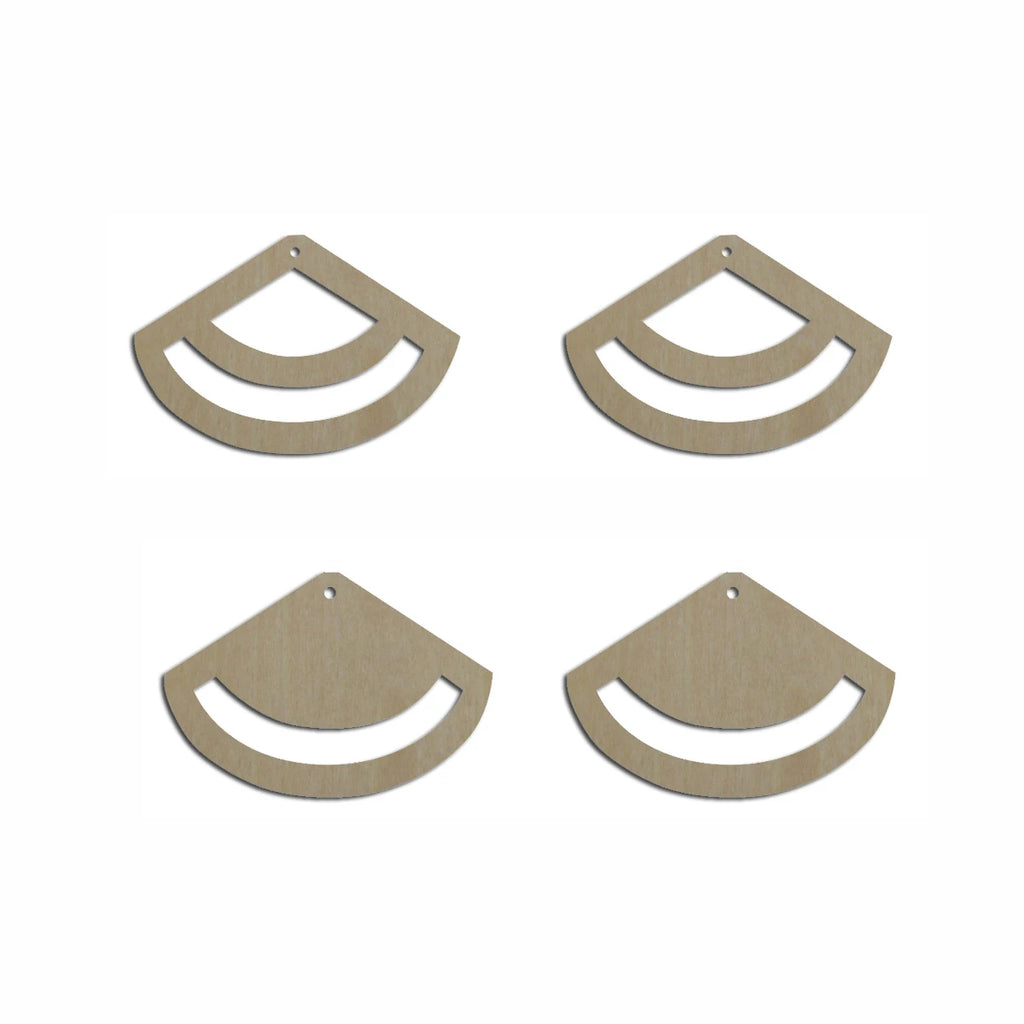 10pcs Unfinished Wood Blanks Fan Shape Macrame Accessories Earring Part Findings Wholesale For DIY Jewelry Making