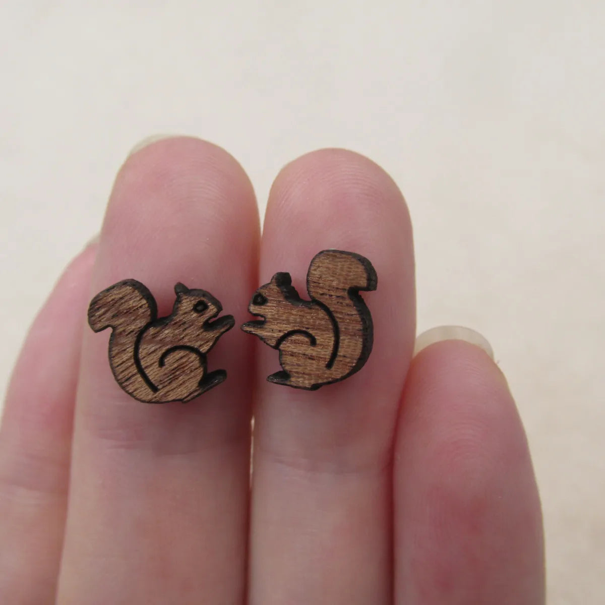 5 Pair Unfinished Blank Animal Wood Cabochon Squirrel Charms Jewelry Accessory For DIY Handmade Earring Stud Pin  Making