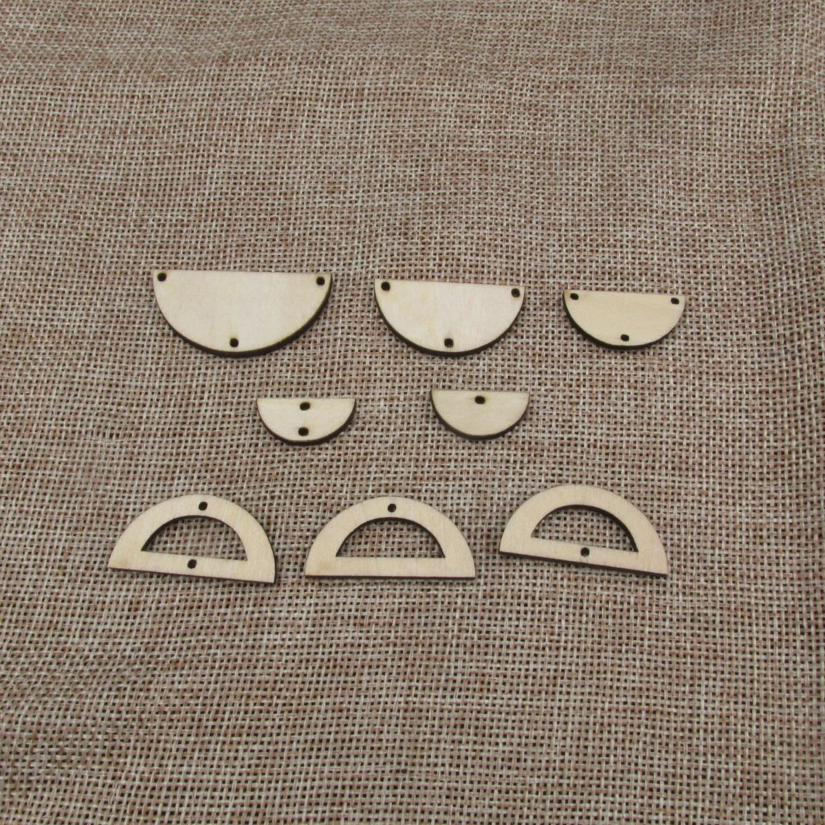 10 Pcs Unfinished Blank Wooden Half Circle Shape Cutout Plywood Connector Jewelry Finding Supplies For Earrings