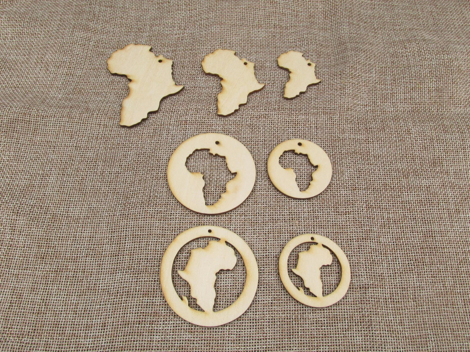 DIY Unfinished Laser Cut Wooden Earrings Blank Pendant Wood Africa Map Shapes For Jewelry Findings Components