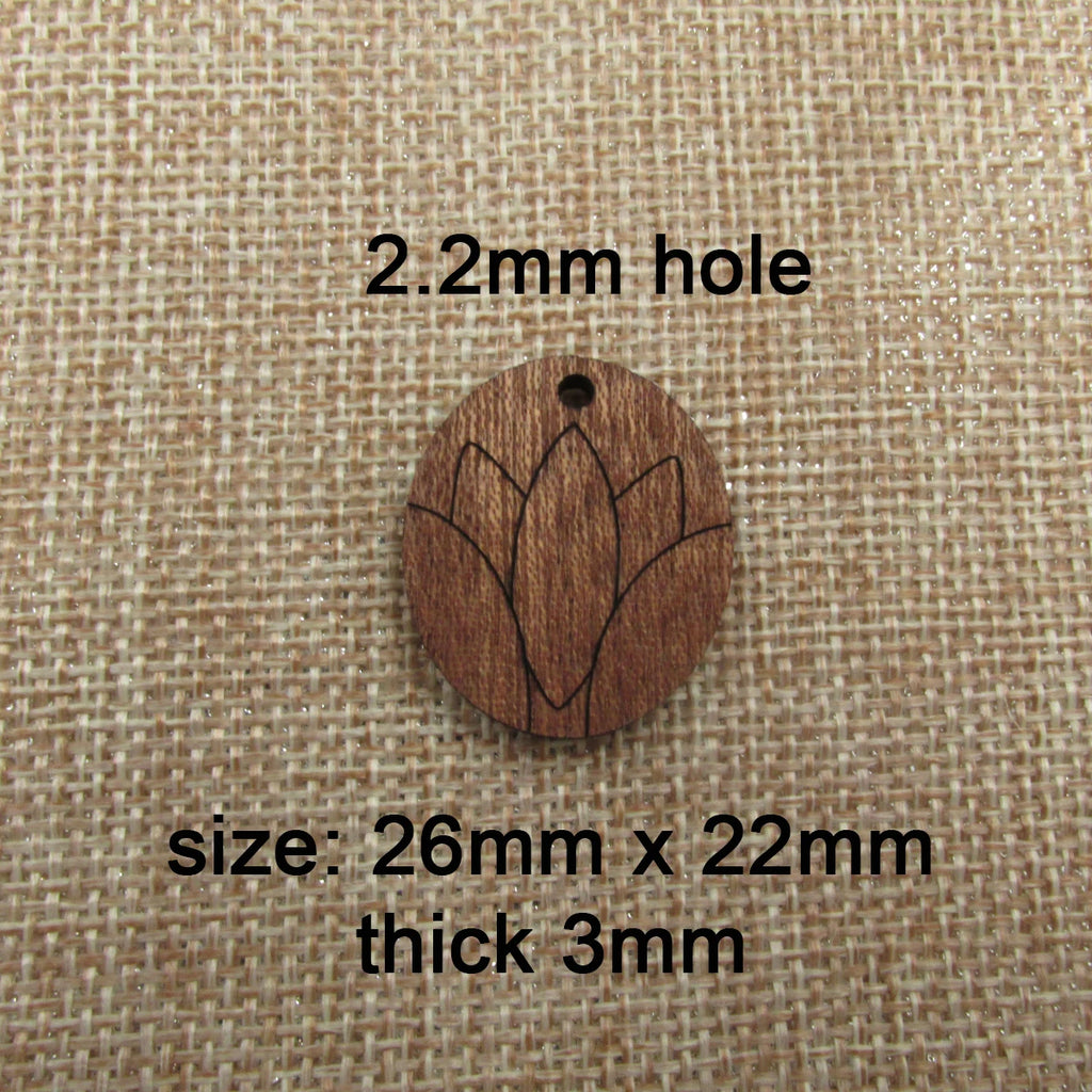 6pcs Unfinished Blank Wood Lotus Flower Leaf Head Wooden Charms Pendants Earrings Lotus Necklace For DIY Jewelry Making