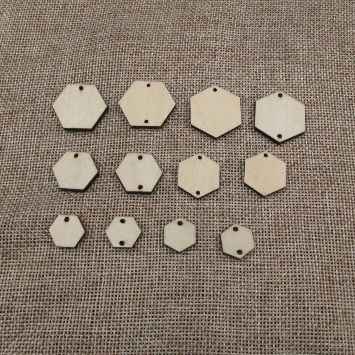 10 Pcs Unfinished Blank Wooden Geometric Hexagon Shape Cutout Plywood Connector Jewelry Finding Supplies For Earrings