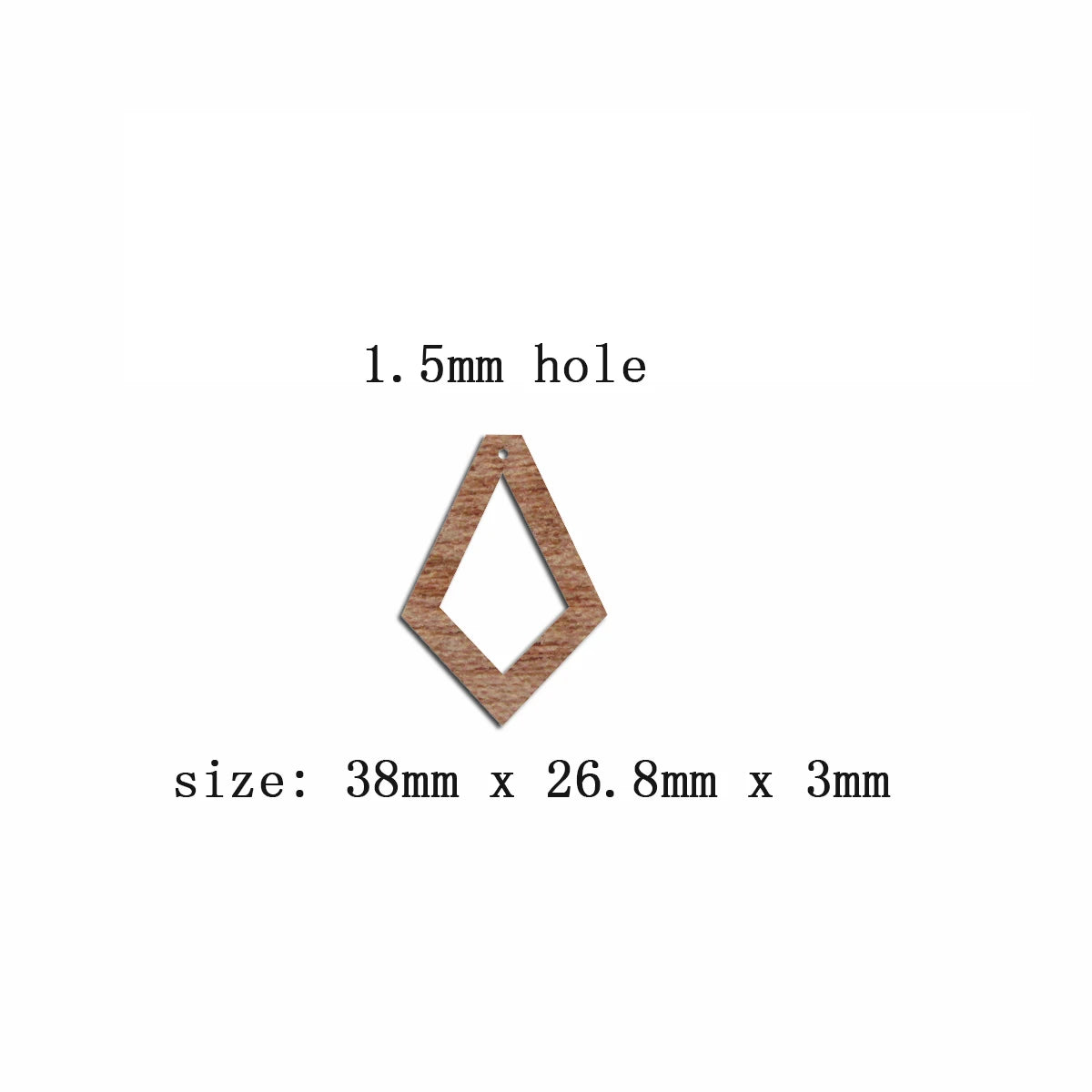 6pcs Unfinished Blank Wooden Geometric Tie Shape Macrame Wood Earring Charms Pendant for Jewelry Making