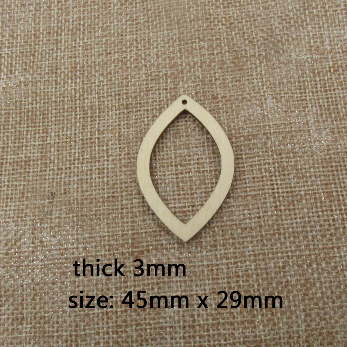 10pcs Unfinished Wood Teardrop Macrames Double Point Diamond Shape Cutout Wooden Macrame For DIY Earrings Findings Jewelry