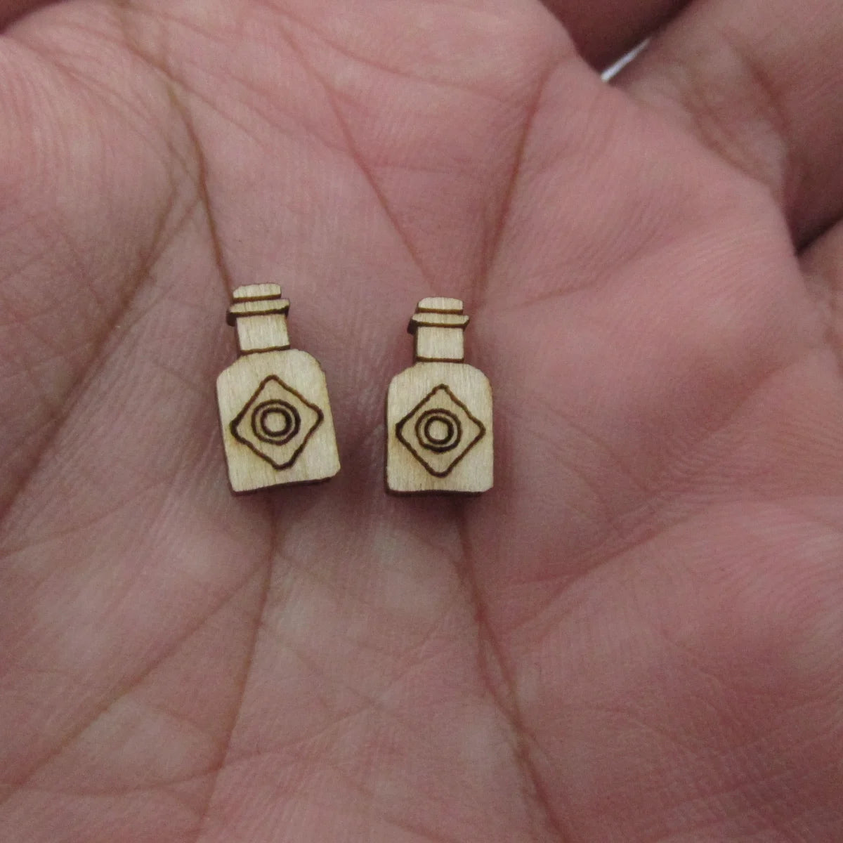 5 Pair Unfinished Blank Wooden Food Drink Tobasco Sauce Cabochon Margarita Post Milkshake Wood Beer Earrings Stud
