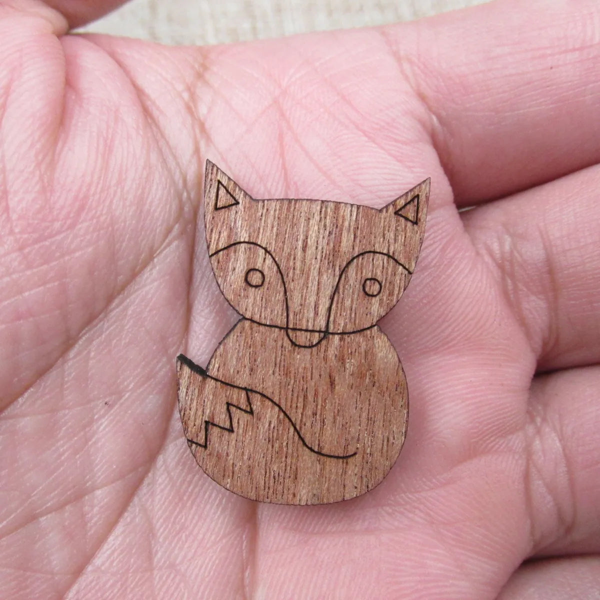 Unfinished Blank Wooden Geometric Animal Fox Head Accessory For Brooches Enamel Pin Necklace Jewelry DIY Handmade
