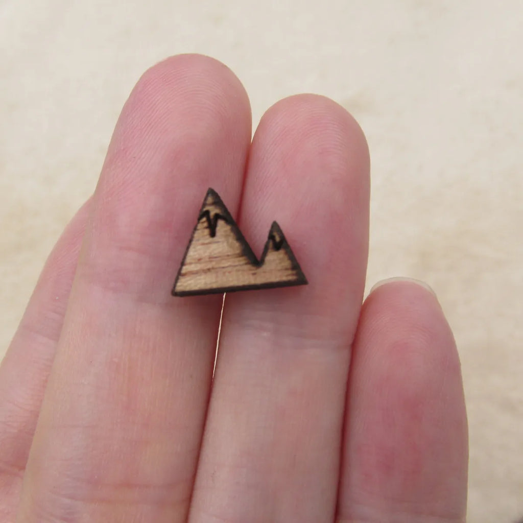 Laser cut Mountain Blank Wood Cabochon Mini Wooden Shape Earring Supplies