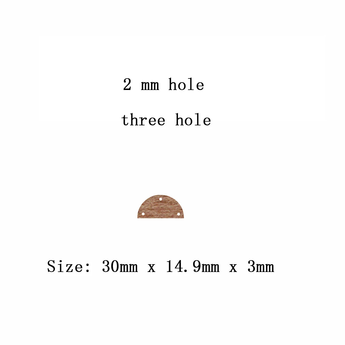 6pcs Unfinished Blank Wooden Geometric Half Circle Smicircle Three Holes Earring Connector Pendant for Jewelry Making