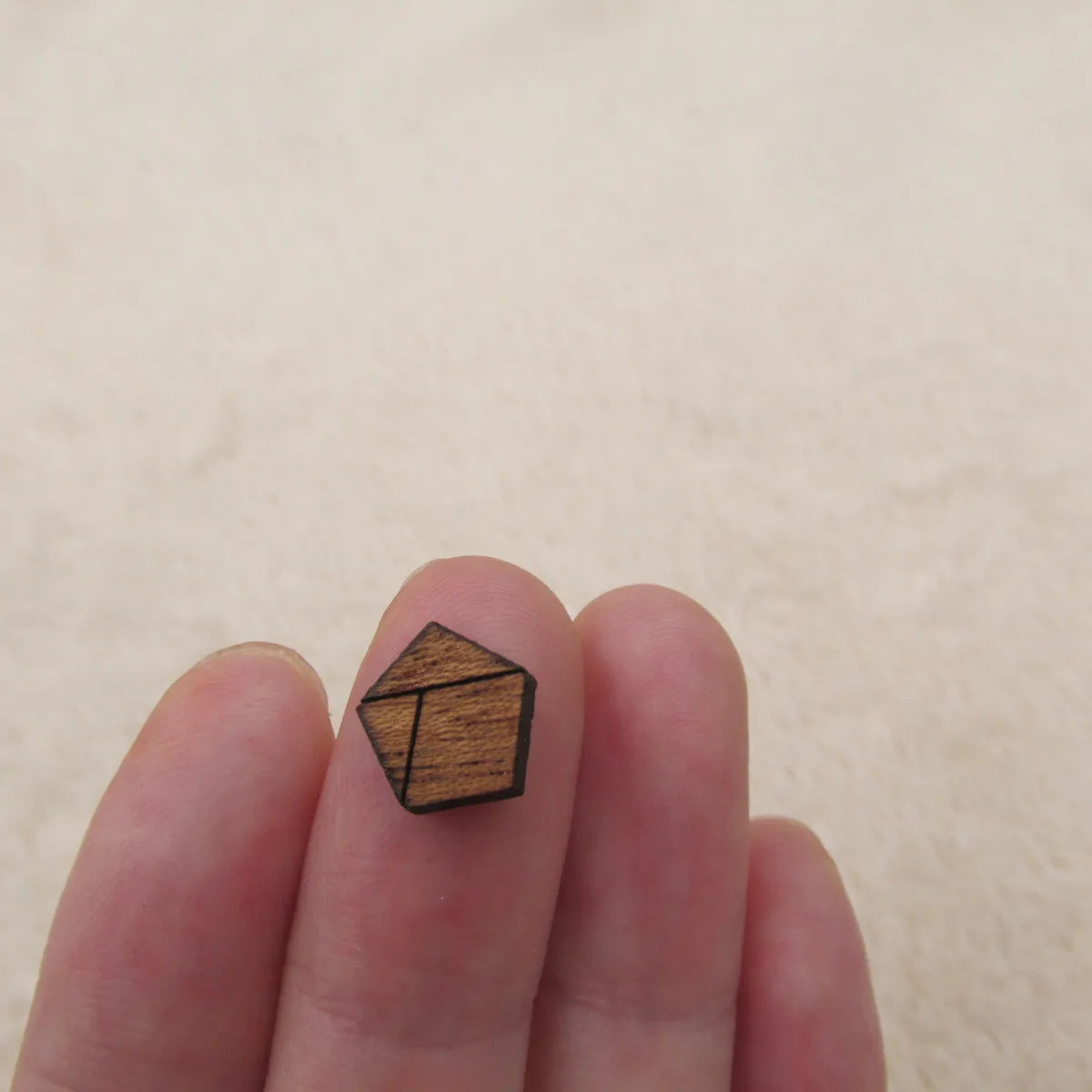 Geometric PENTAGON WOOD CUTOUT Laser Cut Mini Pentagon Shapes Could Be Hand Painted For  Earring Stud  -Jewerly Supplier