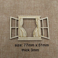 Unfinished Blank Wooden Fairy Opening Windows, Cutout Door Doll House Accessories, DIY Craft, 10Pcs