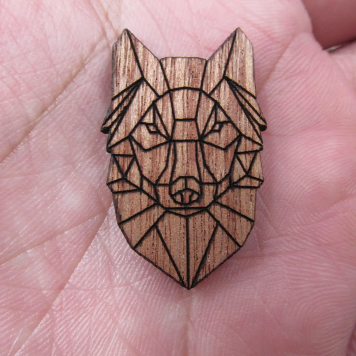 Unfinished Wooden Geometric Animal Wolf Head Part Accessory For Brooches Enamel Pin Coat Bag Jewelry Diy Making