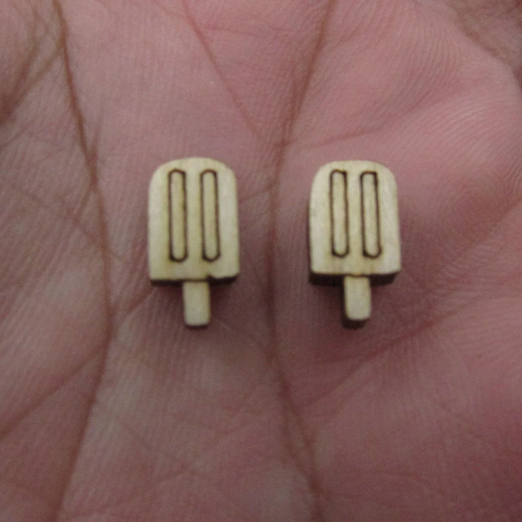 5 Pair Unfinished Blank Wooden Food Drink Ice Cream Cone Cabochon Popsicle Post Wine Bottle Wood Banana Split Earrings Stud
