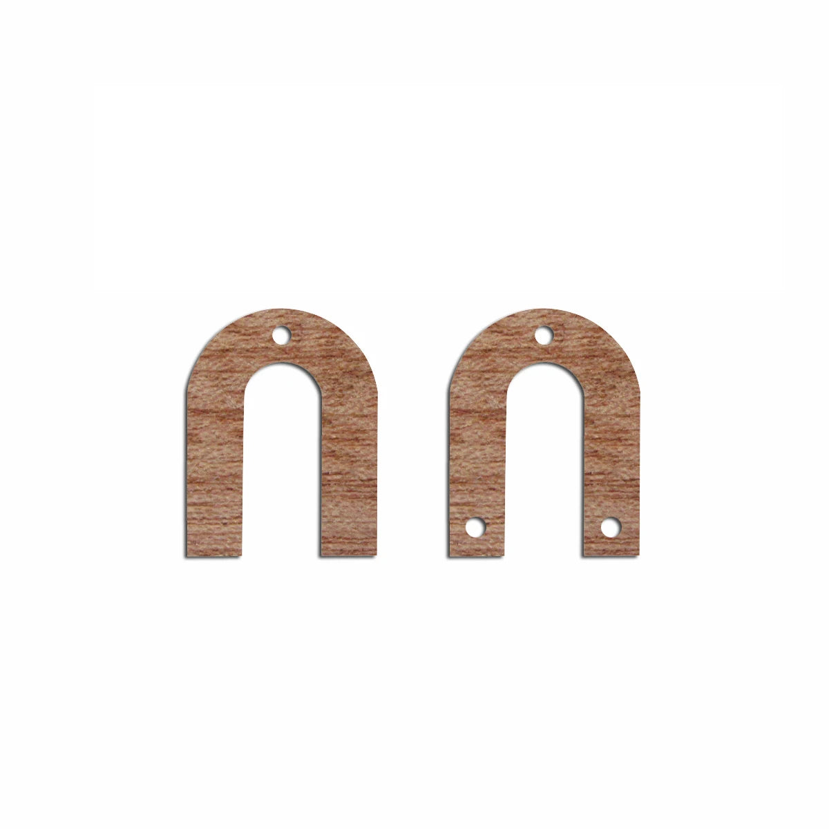 6pcs Unfinished 18mm x 13.8mm Blank Wooden U Semi Circle Post Stud Earring Connector Pendant for Jewelry Making