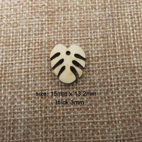 10 Pcs Unfinished Blank Wooden Tropical Leaves Charms Shape Cutout Plywood Connector Jewelry Finding Supplies