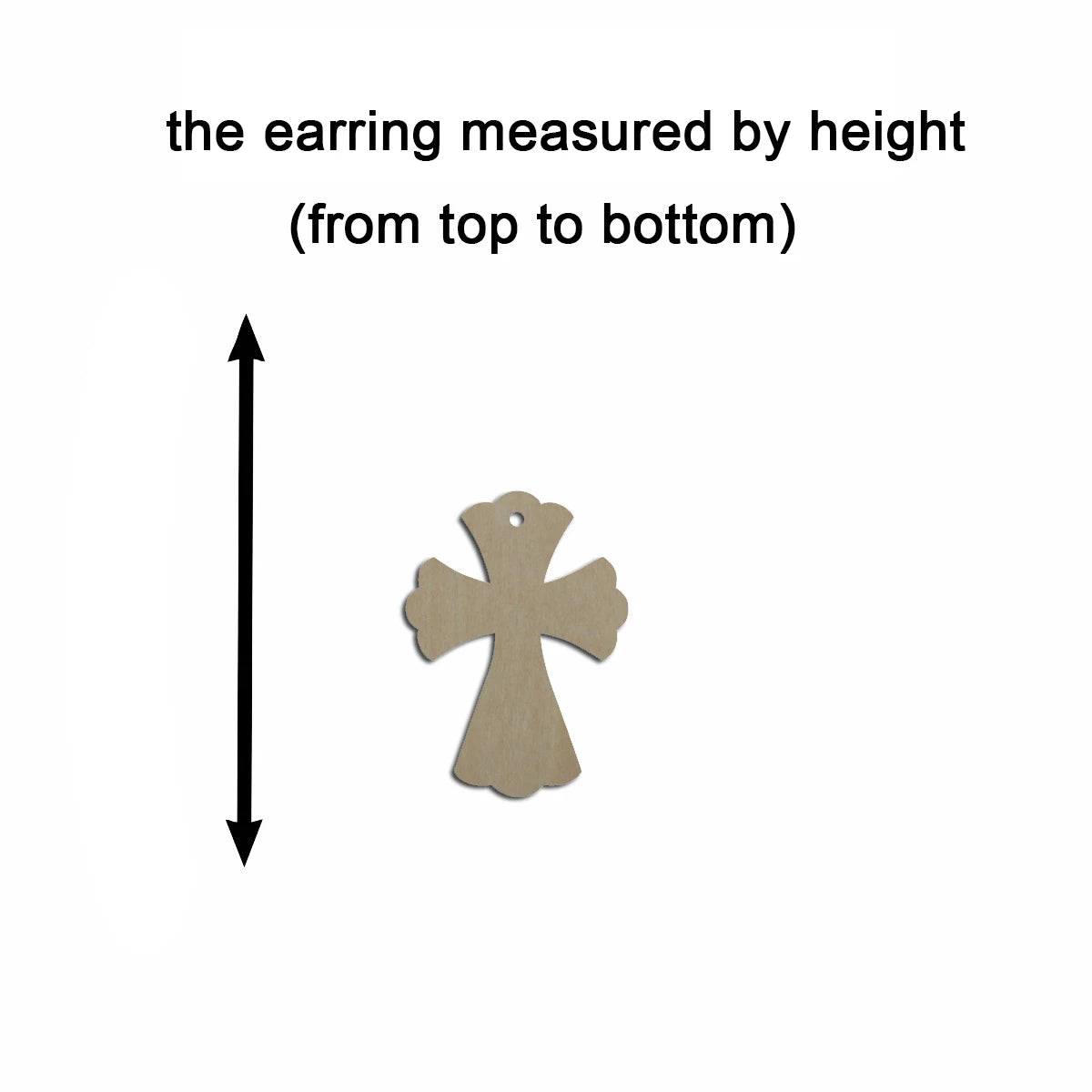 10pcs Multiple Size Unfinished Wooden Blanks Crosses Cutout Shape Dangle Earring For Jewelry Supplier