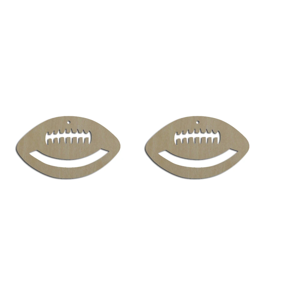 10pcs Unfinished Wood Blanks Sports Football Shape Macrame Earring Part Findings Wholesale For DIY Jewelry Making