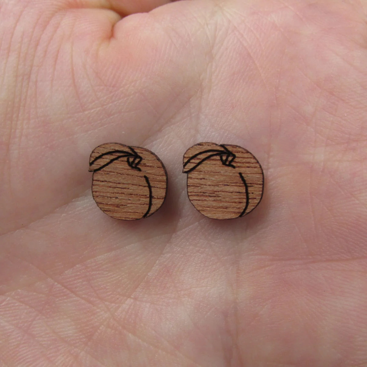 5 Pair Unfinished Blank Foods Wooden Peach Watermelon Orange Cabochon Wood Shape Cutouts For DIY Craft Earring Stud