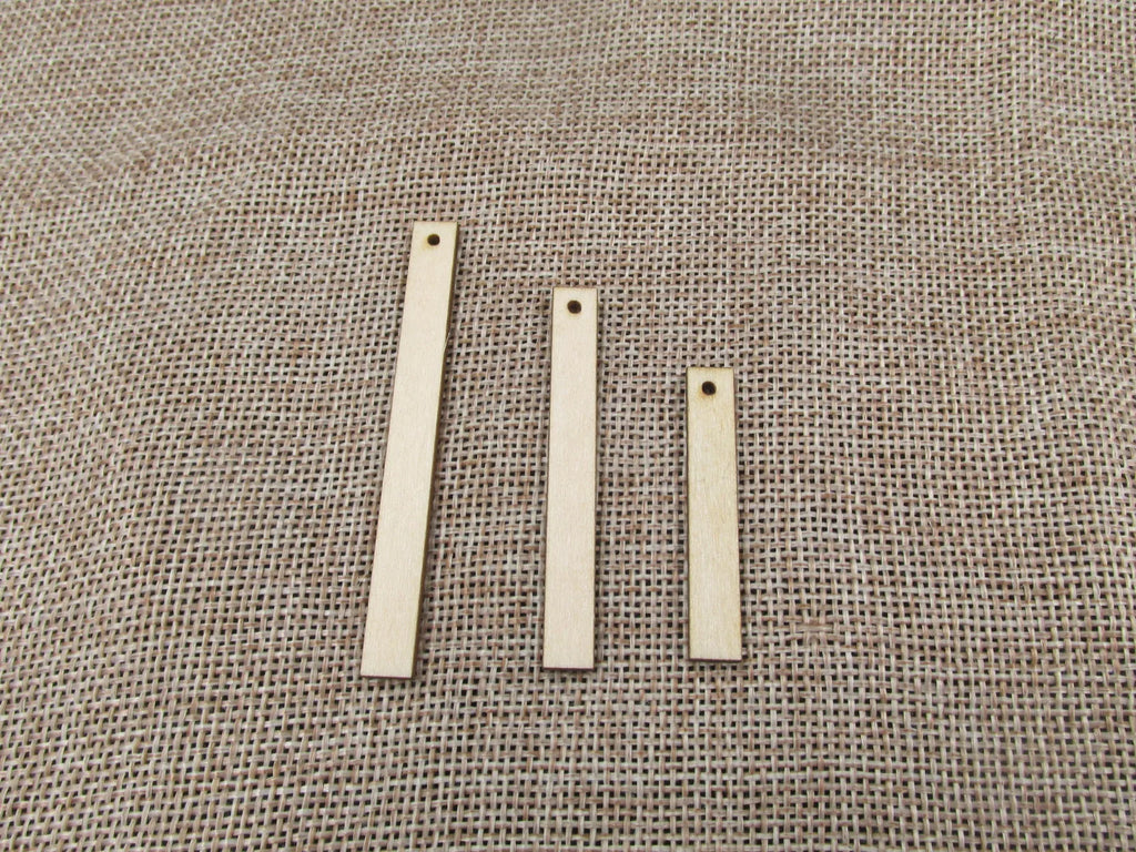 Unfinished Wood Blank Tiny Geometric Long Length Shape Earring Pendant Jewelry Finding For DIY Project Making Kit