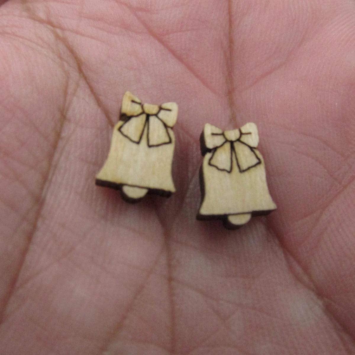5 Pair Unfinished Blank Christmas Wooden Santa Cabochon Peppermint Candy Poinsettia Post Christmas Bell Wood Earrings Stud