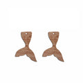 6pcs Unfinished Blank Wooden Mermaid Fish Tail Charms Connector Pendant Solid Wood for Women Female Jewelry Making DIY Crafting