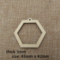 10pcs Unfinished Wooden Blanks Geometric Hexagon Wood Macrame For DIY Earrings Findings Jewelry Supplies