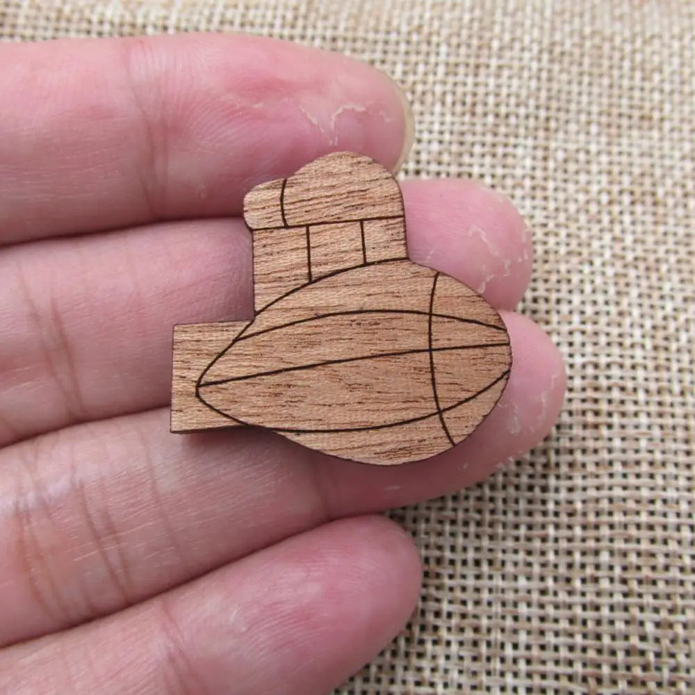Unfinished Plane Rocket Hot Air Ballon Planet UFO Wood Shape Cutout for Pendant Pin Brooch Making Wooden DIY Craft