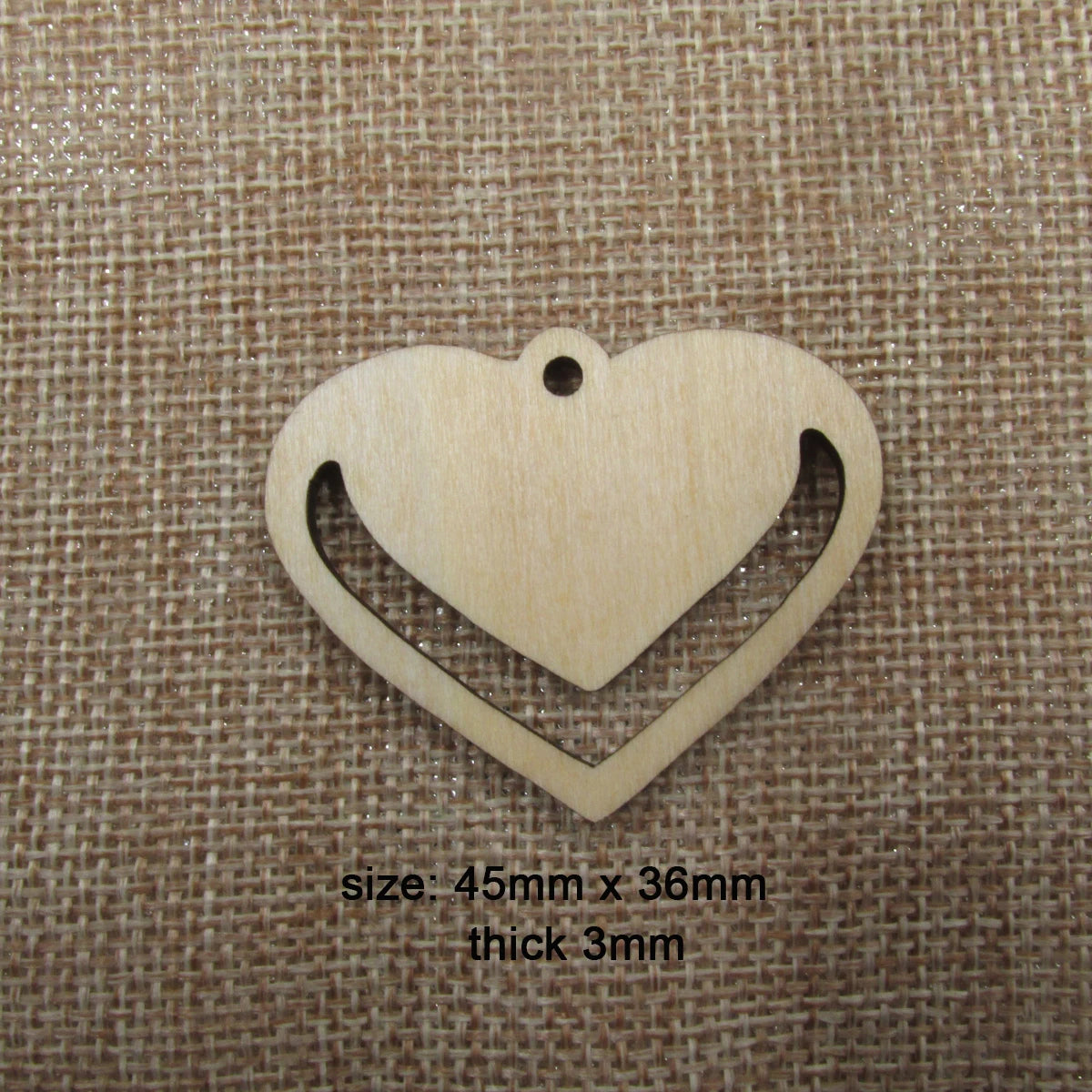 10pcs Unfinished Blanks Wooden Heart Macrame Double Heart Shape Cutout For Jewelry Findings Hoops Earring