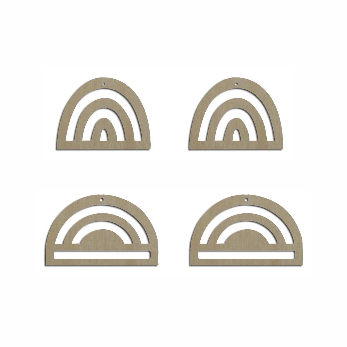 10pcs Unfinished Wood Blank Geometric Half Circle Rainbow Shape Macrame Earring Part Findings Wholesale For DIY Jewelry Making