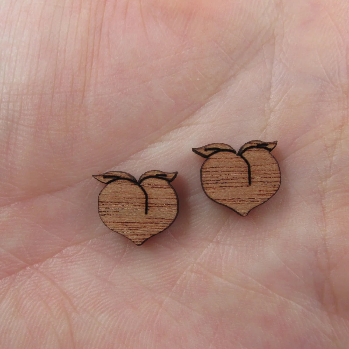 5 Pair Unfinished Blank Foods Wooden Peach Watermelon Orange Cabochon Wood Shape Cutouts For DIY Craft Earring Stud