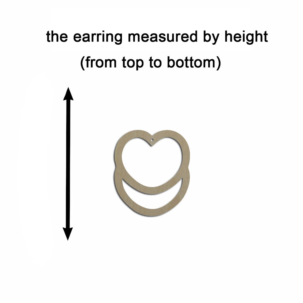 10pcs Unfinished Wood Blank Double Heart Outline Cutout Shape Macrame Earring Pendant Charms For DIY Jewelry Making