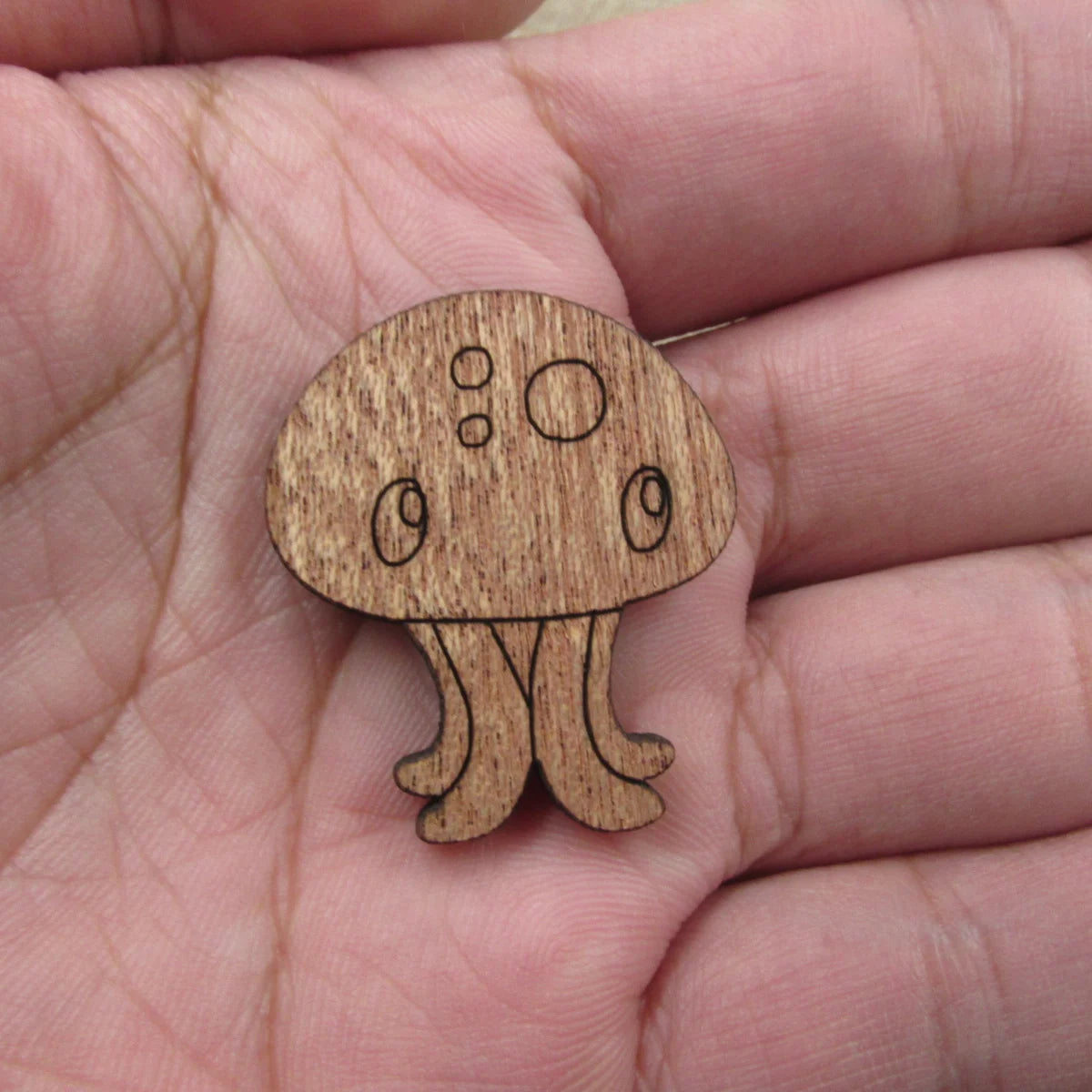3 Pair Unfinished Under the Sea Ocean Animal Wooden Jellyfish Shape Cutout For Brooches Pin Magnet Pendant Jewerly Diy Making