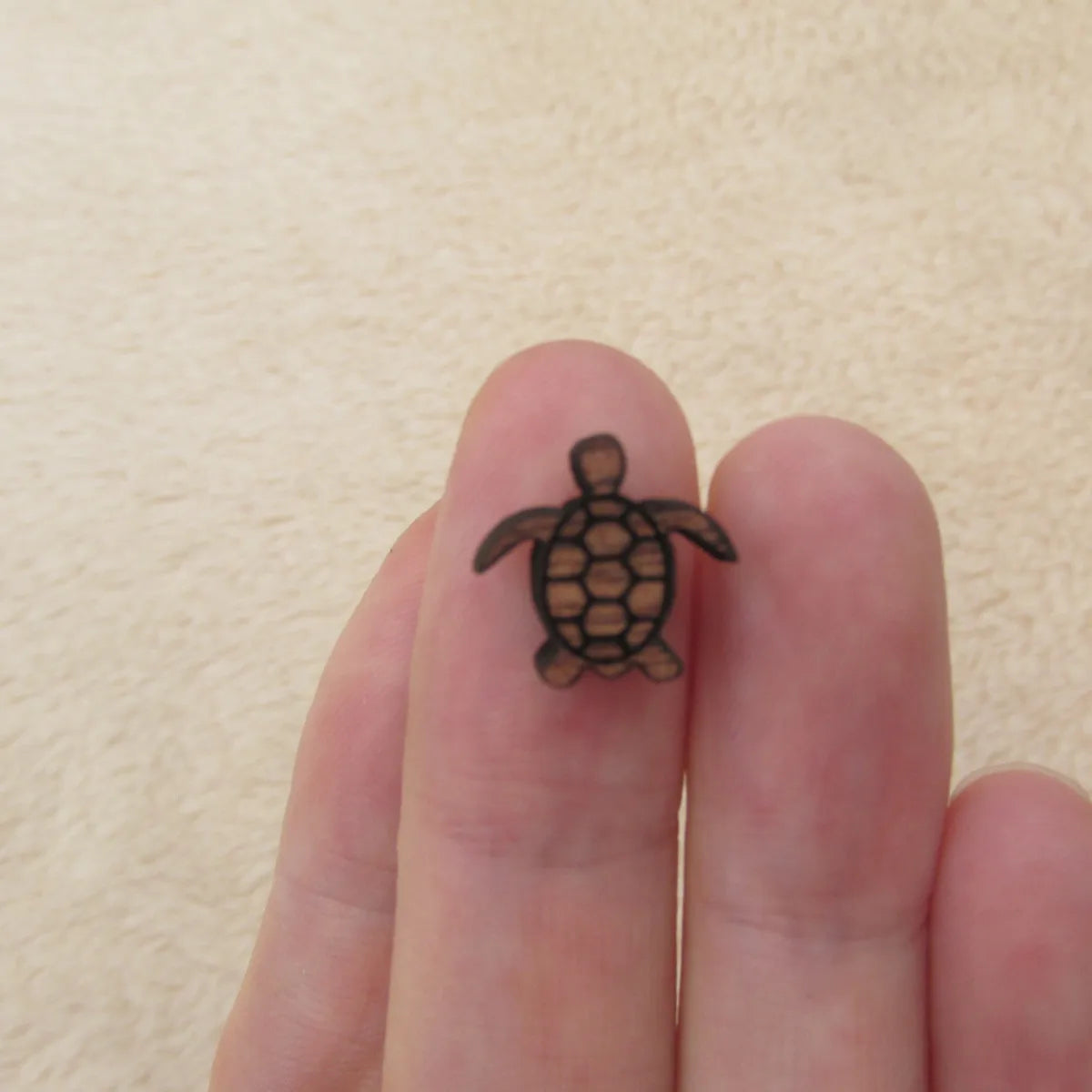 5 Pair Mini Wooden Cabochon Laser Cut Blanks Wood Animal Sea Turtle Shape For Earring Stud Making Jewerly Supplies