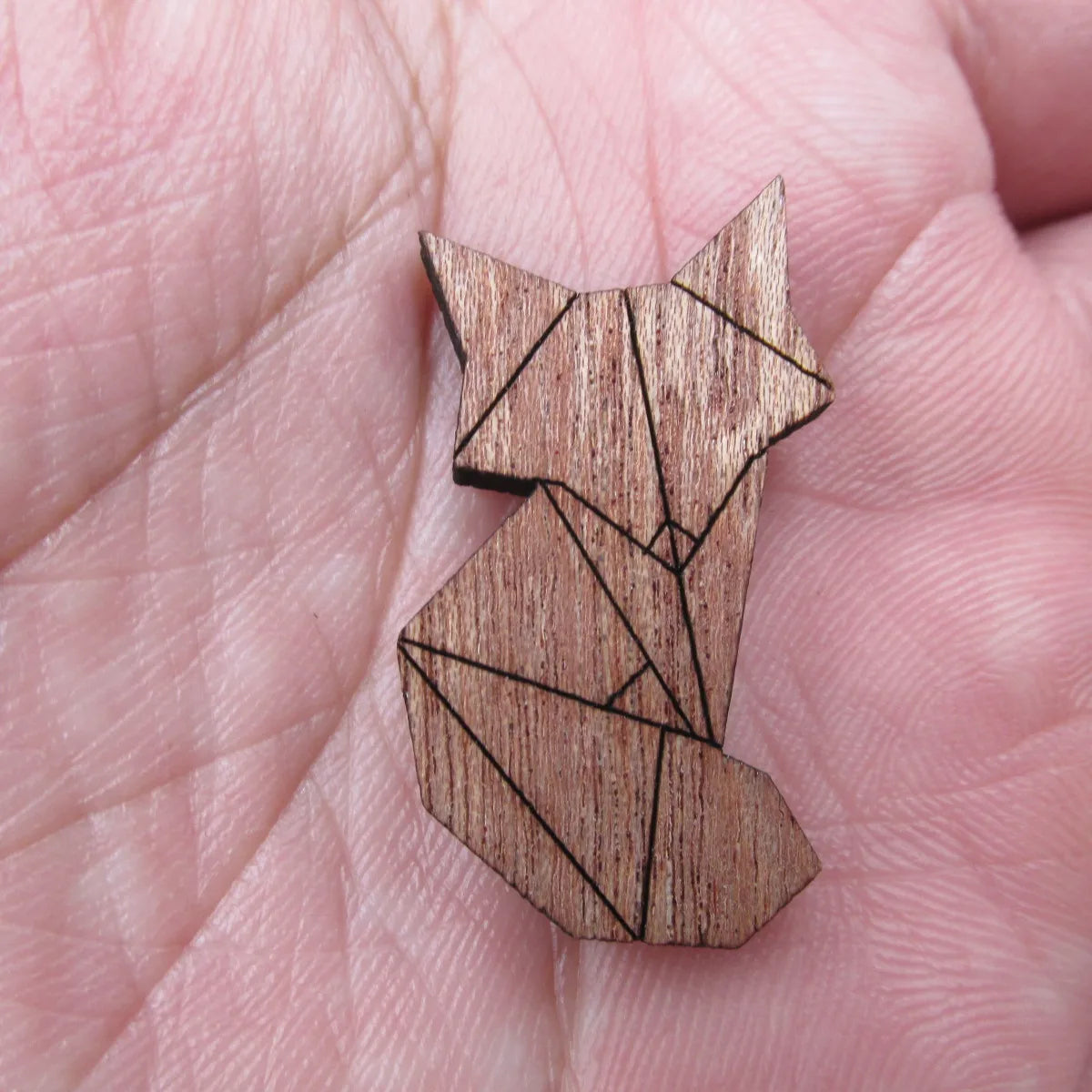 Unfinished Blank Wooden Geometric Animal Fox Head Accessory For Brooches Enamel Pin Necklace Jewelry DIY Handmade