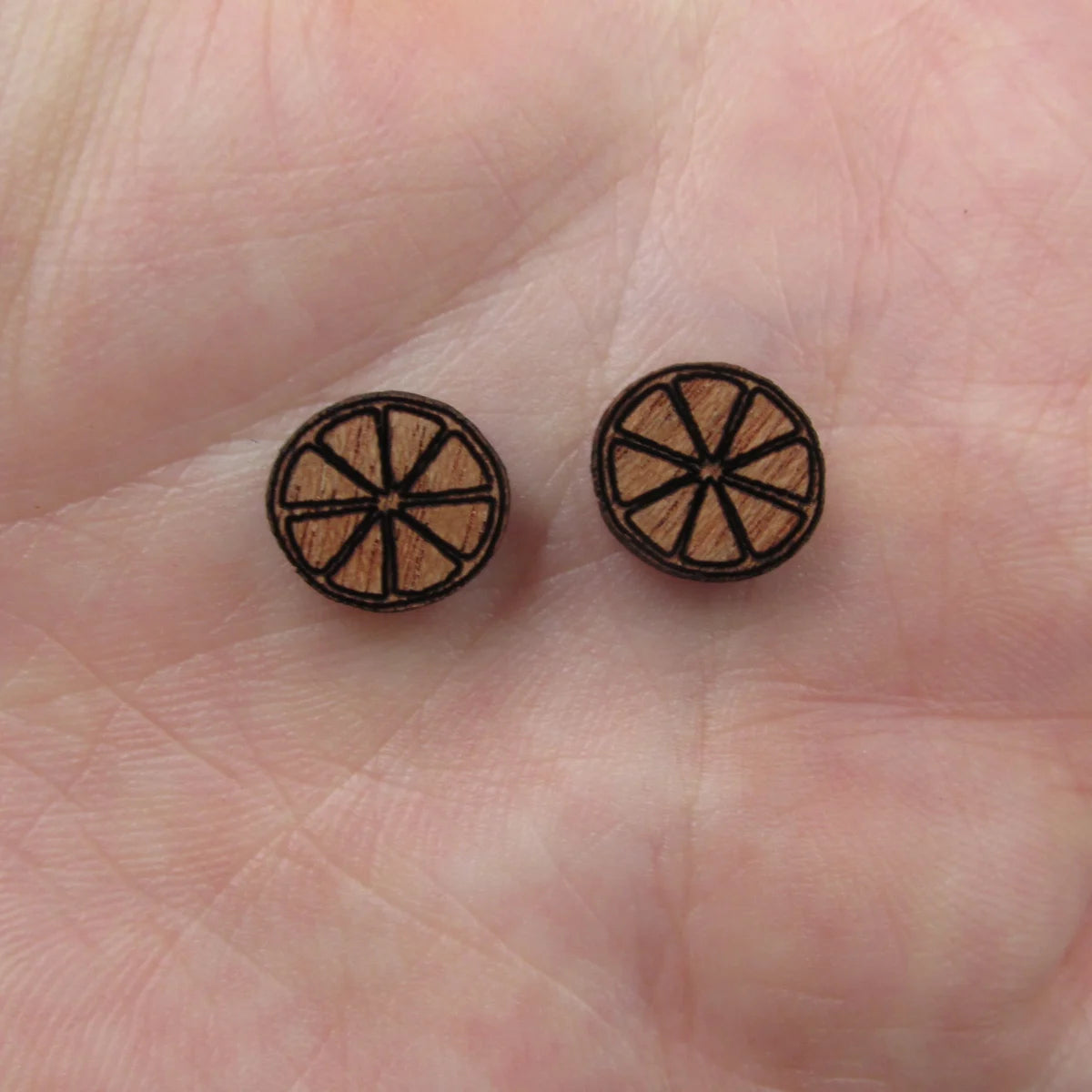 5 Pair Unfinished Blank Foods Wooden Peach Watermelon Orange Cabochon Wood Shape Cutouts For DIY Craft Earring Stud