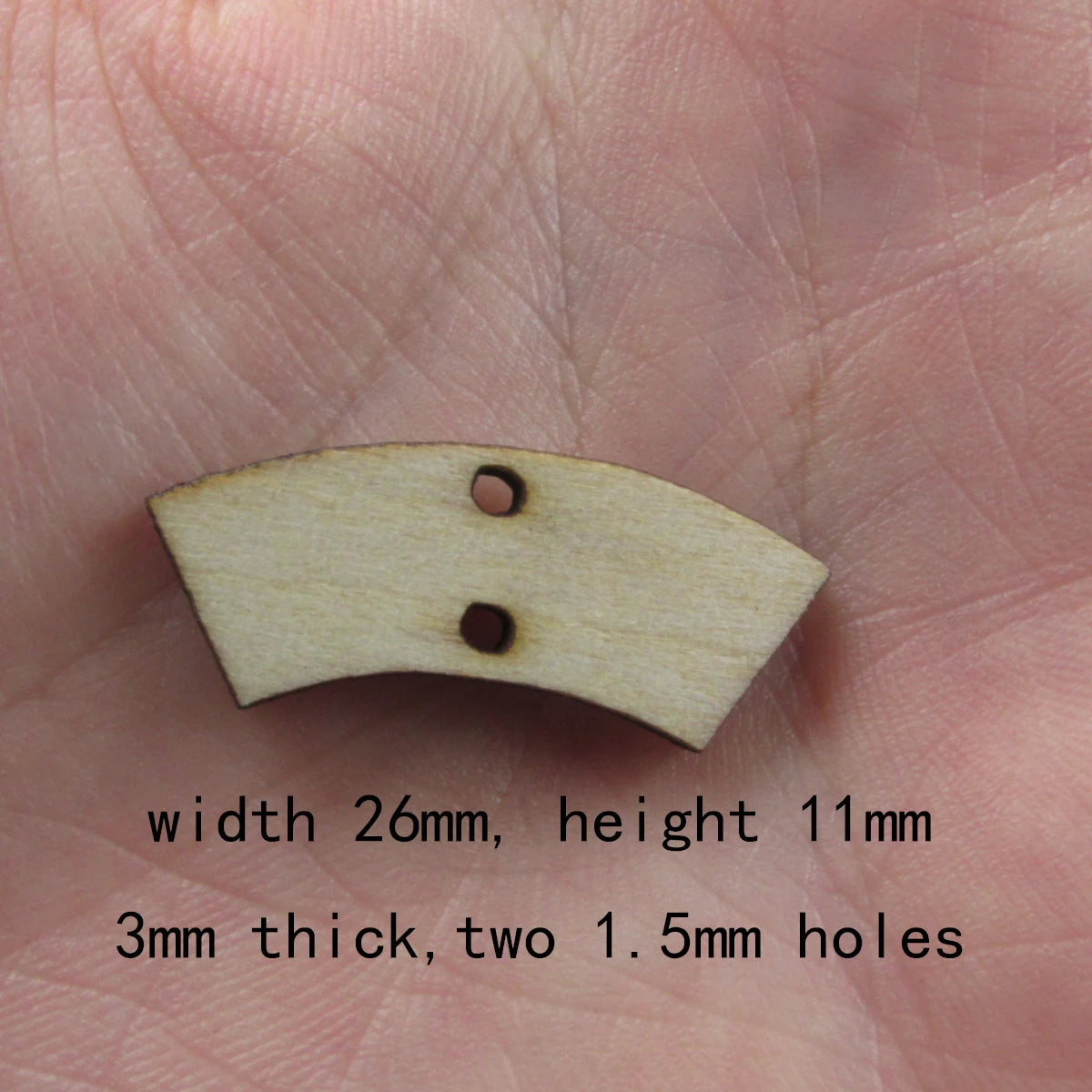 10 Pcs Unfinished Blank Wooden Geometric Rectangle Fan Arch Arc Shape Cutout Plywood Connector Jewelry Finding Supplies