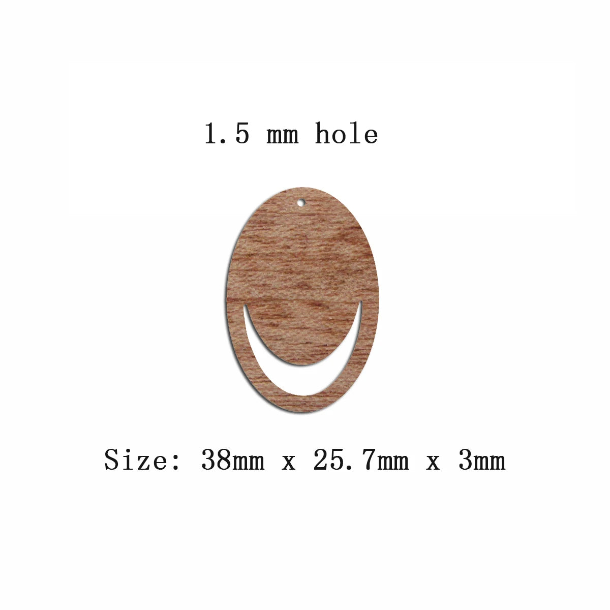 6pcs Unfinished Blank Wooden Geometric Oval Hoop Shape Macrame Wood Earring Charms Pendant for Jewelry Making